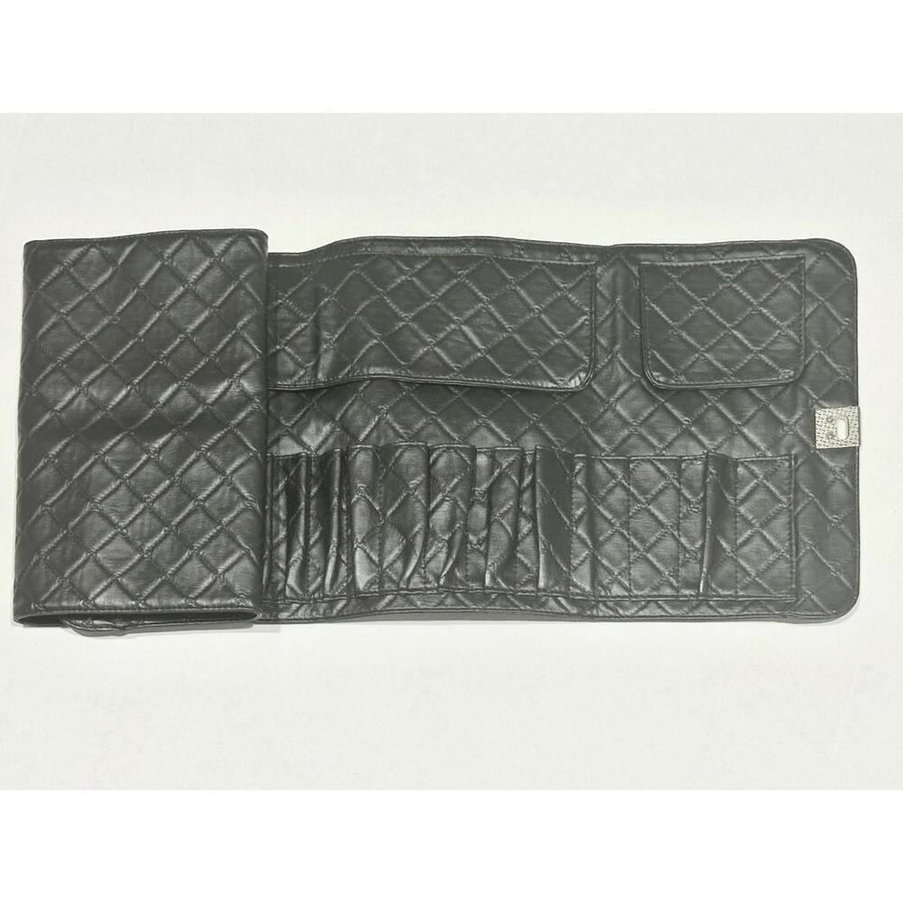 BH Cosmetics Women's Black Leather Clutch Makeup Brush Roll Bag - Picture 6 of 14